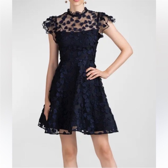 Shoshanna Dresses & Skirts - Shoshanna Midnight Blue Lace Mini Dress, US4